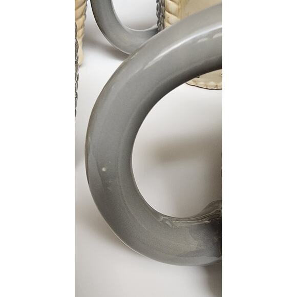 3D Porcupine 6 Coffee Mugs 16 oz /Tea Cup Hand Painted Gray Beige Stoneware New - Picture 11 of 11